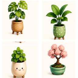 painting, carpet and curtain 10 plants logo