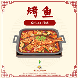 XiaoFuuu Grilled Fish_Custom Food Recipe / translation spanish by Monisims logo
