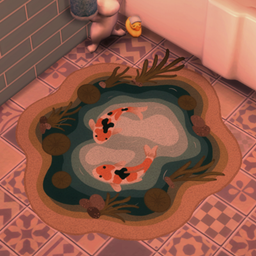 Donut co. Don't Forget To Feed the Koi Rug logo