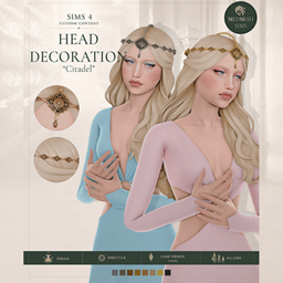 Sims 4 CC Medieval Crown & Head Accessory "Citadel" | Fantasy Circlet logo