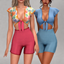 Layla - Flutter-sleeve crop top and high-waisted shorts (the citrus bloom set) logo