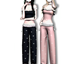 【Sforikl】Casual one-shoulder top&Bow casual trousers logo