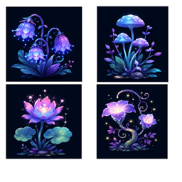 painting, cushion and curtain 6  plants nocturnal magie logo