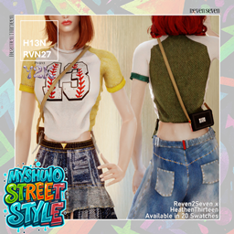 Star Print Fitted Raglan Crop Tee Crossbody Bag project image