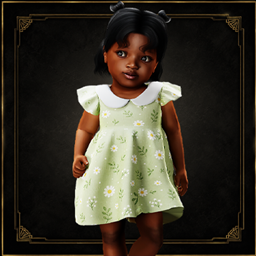 Infant - Delicate floral dress with flutter sleeves and Peter Pan collar project image