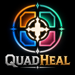 QuadHeal party and raid frame overlay (NEW) logo
