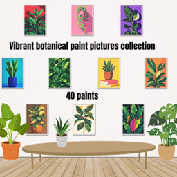 Vibrant botanical pictures, flower rugs and flower lamps collection logo