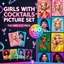 Girls with cocktails picture set logo