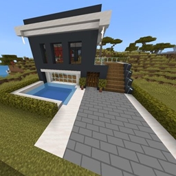Modern Survival House With Pool - Small Black Villa 2 Floors project image