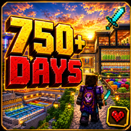 A legendary 750+ days hardcore world logo