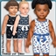 Infants Blue and Noir Playsuits logo