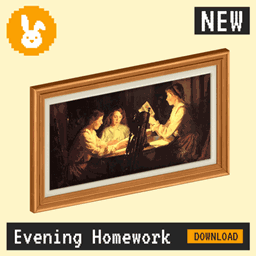 Raster Rabbit: Daily Drop - Evening Homework | SPACES OF STUDY Genre Collection (3 New Paintings) project image