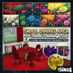 Small dining area with floral paintings set logo