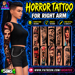 Horror tattoo for right arm by Jochi project image