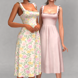 Layla -  Midi sundress with ruffled straps (riviera breeze set) logo
