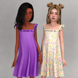 Layla - Child A-line ruffled sundress (riviera breeze set) logo
