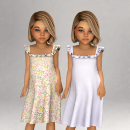 Layla - Toddler A-line ruffled sundress (riviera breeze set) logo