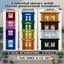Colorful doors with floral patterned windows logo