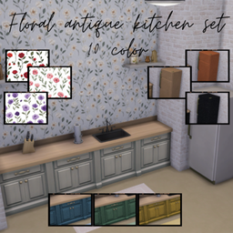 Floral antique kitchen set project image