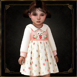Toddler - Sweet strawberry dress with playful collar and cute print project image