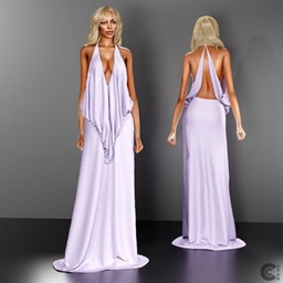 Draped Plunge Silk Dress project image