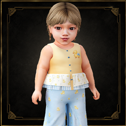 Infant - Adorable patterned set with layered ruffles and wide pants project image