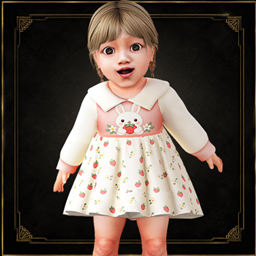 Infant - Sweet animal print dress with strawberries and wide collar project image
