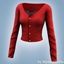 Lace trim button cardigan top logo