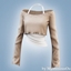 Layered off shoulder crop top logo
