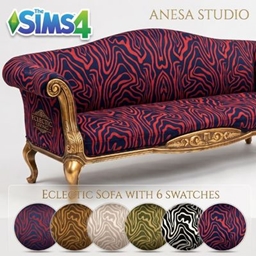 Eclectic Baroque Living Room Sofa (6 Swatches) | Maxis Match / BGC logo