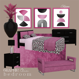 Kaziecc ~ Graphic Chic Bedroom - Modern Patterned Bedroom Set | 8 Pieces