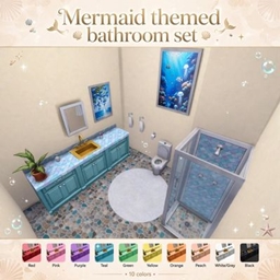 Mermaid themed bathroom 🧜‍♀️🌊✨ logo