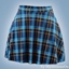 Plaid skater mini skirt logo
