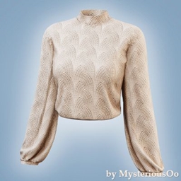 Mock neck balloon sleeve sweater project image