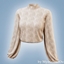 Mock neck balloon sleeve sweater logo