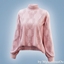Cable knit mock neck sweater logo