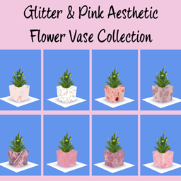 Glitter & Pink Aesthetic Flower Vase Collection logo