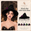 Witch Hat with Veil & Rose logo