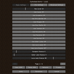 Classic Customized World Generation