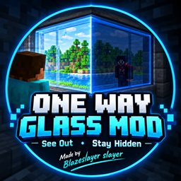 One Way Glass Mod  See Through Blocks, Secret Bases & Hidden Rooms  logo