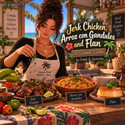 Jerk Chicken, Arroz con Gandules and Flan (Custom) by Somik & Severinka - Tradução PTBR project image