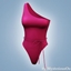 One shoulder one piece swimsuit logo