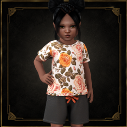 Toddler - Casual floral T-shirt set with comfy drawstring shorts project image