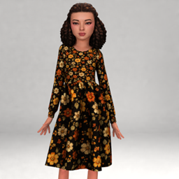 Layla - Child Long-Sleeve Smocked Floral Dress (autumn reverie set) project image