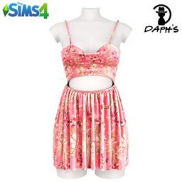 Solara Hibiscus Lace-Up Mini Dress S354 project image