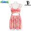 Solara Hibiscus Lace-Up Mini Dress S354 logo