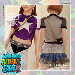 Girl's Star Print Fitted Raglan Crop Tee Crossbody Bag project image