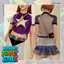 Girl's Star Print Fitted Raglan Crop Tee Crossbody Bag logo