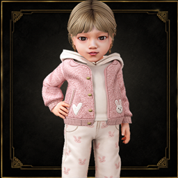 Infant - Cozy layered set with textured jacket and printed pants logo
