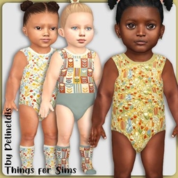 Infants Retro Floral Bodysuits project image